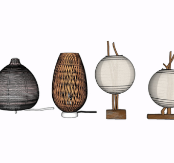 现代金属摆件su模型