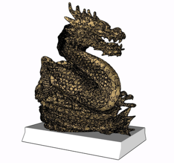 中式金龙雕塑su模型