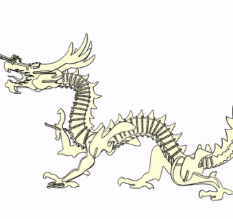 现代龙形摆件su模型
