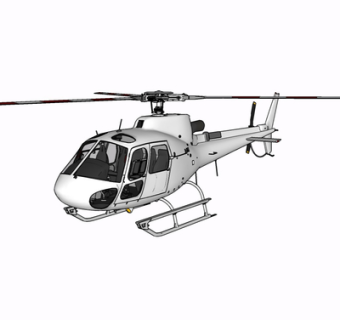 现代直升飞机su模型