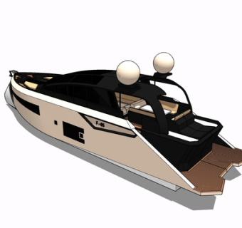 现代游艇su模型