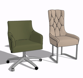 现代布艺单椅su模型