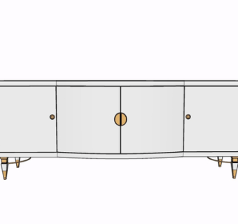 现代实木边柜su模型
