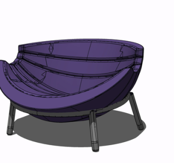 现代布艺休闲椅su模型