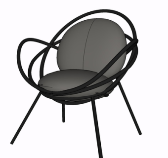 现代金属单椅su模型