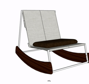 现代实木单椅su模型