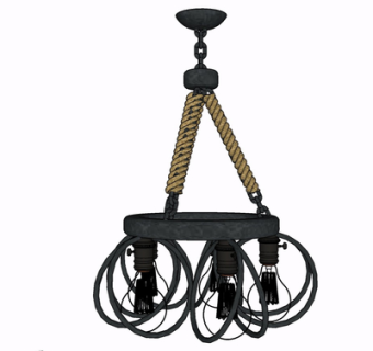 工业风金属吊灯su模型