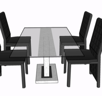 现代餐桌椅su模型