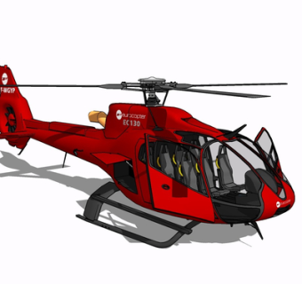 现代直升飞机su模型