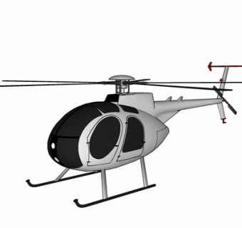 现代直升飞机su模型