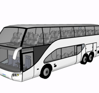 现代大巴车su模型