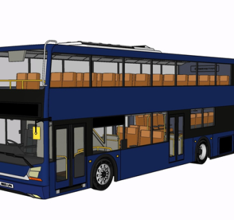 现代大巴车su模型