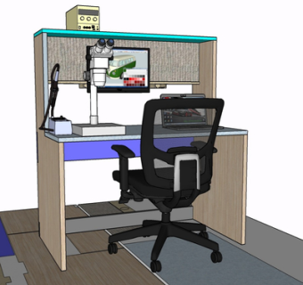 现代实木书桌su模型