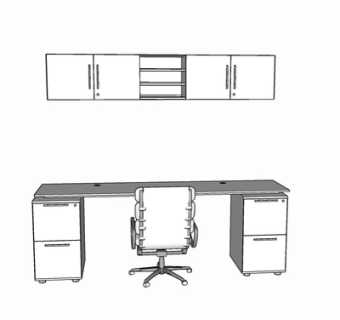 现代实木书桌su模型