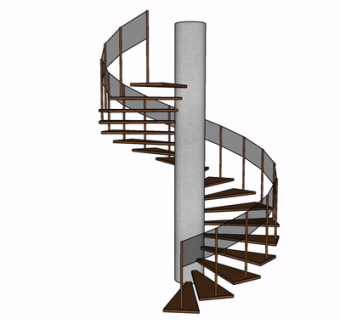 现代旋转楼梯su模型