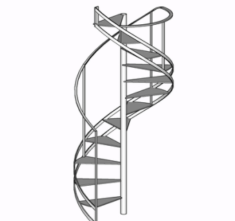 现代旋转楼梯su模型