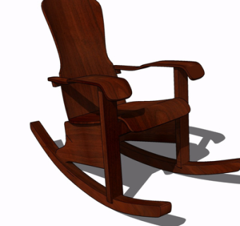 现代实木休闲椅su模型