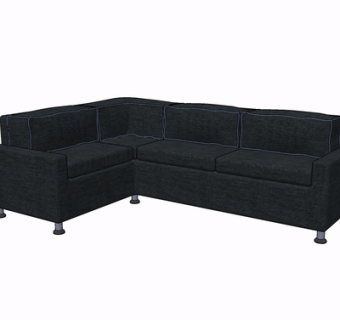 现代布艺多人沙发su模型