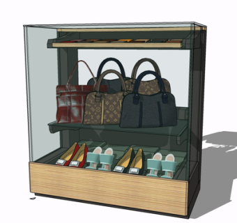 现代超市展柜su模型