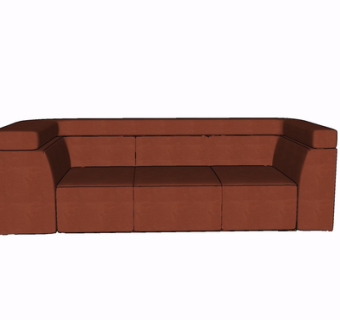 现代布艺多人沙发su模型