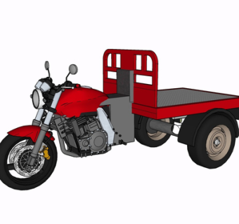 现代三轮车su模型