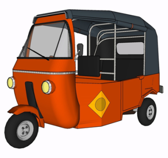 现代三轮车su模型