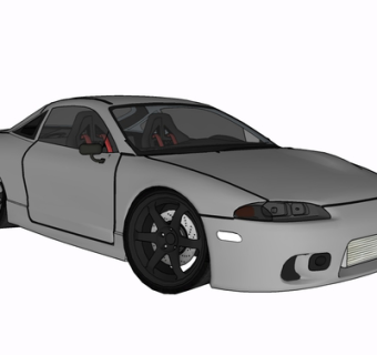 现代跑车su模型