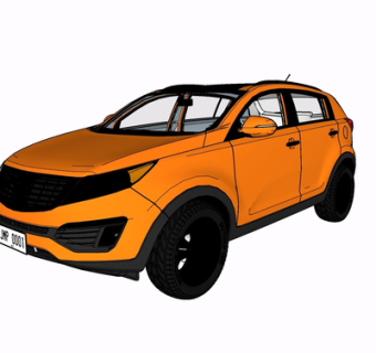 现代跑车su模型