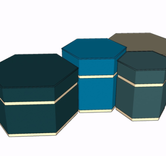 现代六边形凳子su模型