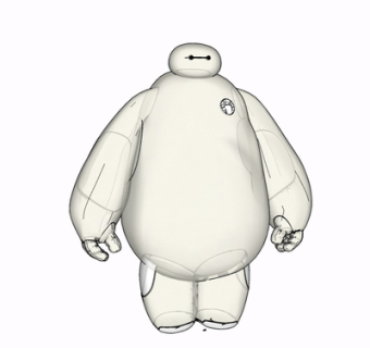 现代大白布艺玩具su模型