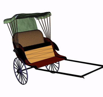 现代人力车su模型