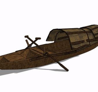 现代小木船su模型