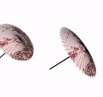 中式古风雨伞su模型