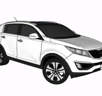 现代汽车su模型