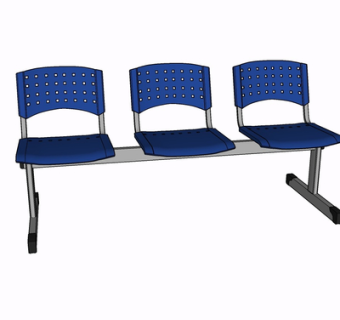 现代金属公用椅su模型