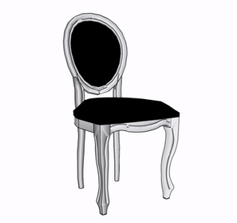 美式实木单椅su模型