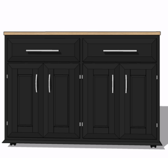 现代实木边柜su模型