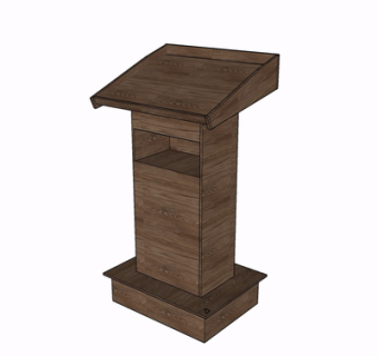现代实木演讲台su模型
