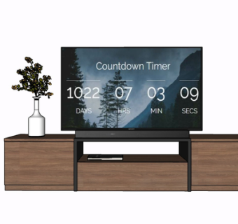 现代实木电视柜su模型