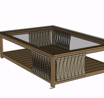 现代实木茶几su模型