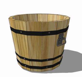 现代木桶su模型