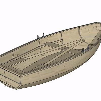 现代小木船su模型