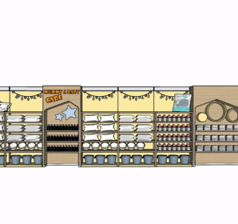 现代实木货架su模型