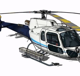 现代直升飞机su模型