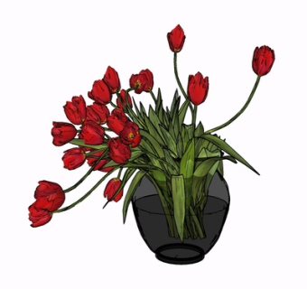 现代玻璃花瓶su模型