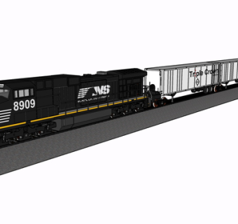 现代火车su模型