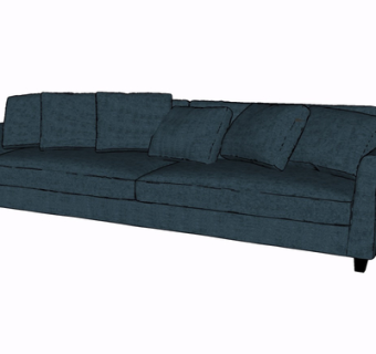 现代布艺多人沙发su模型