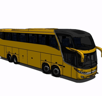 现代大巴车su模型