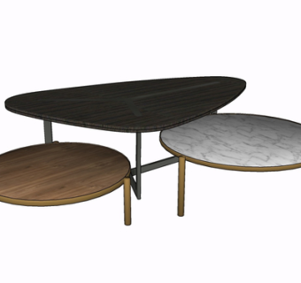 现代组合茶几su模型