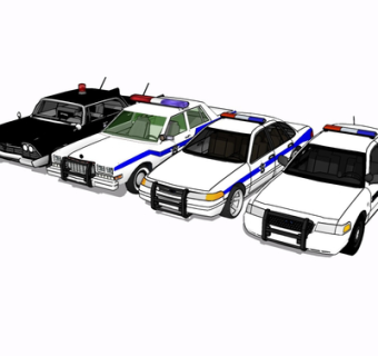 现代警车su模型